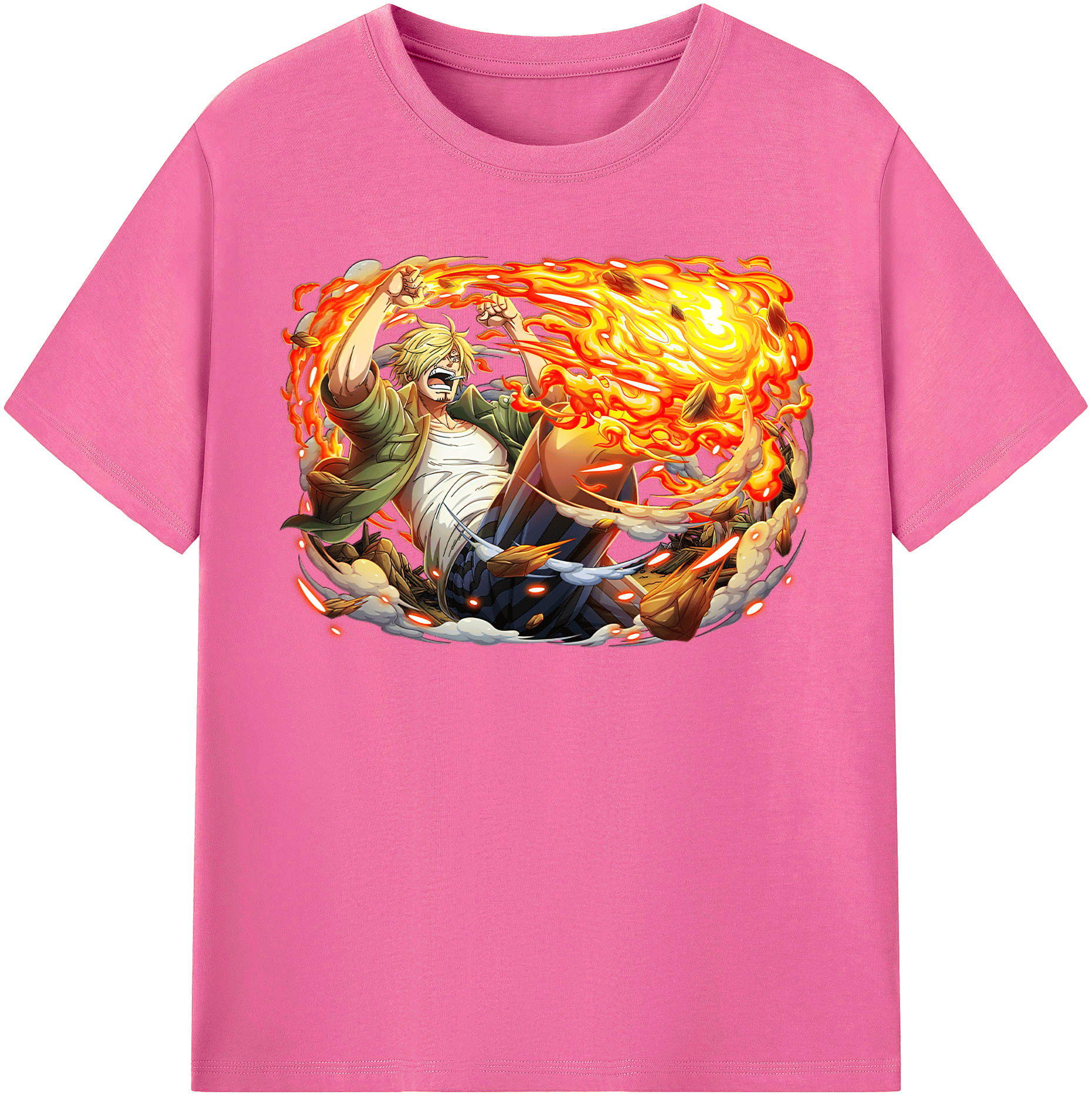 （画像用） ワンピース サンジ ONE PIECE Sanji レディースカジュアルプリントTシャツ（綿100％）